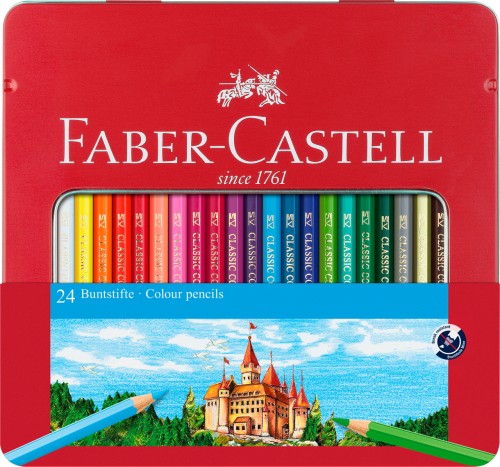KREDKI ZAMEK 24 KOL. OPAK. METALOWE FABER-CASTELL