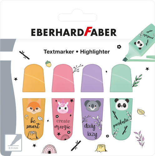 ZAKREŚLACZE MINI ZWIERZĄTKA 4 SZT. EBERHARD FABER