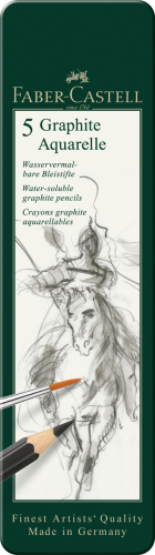 OŁÓWKI GRAPHITE AQUARELLE 5 SZT. OPAKOWANIE METALOWE FABER-CASTELL