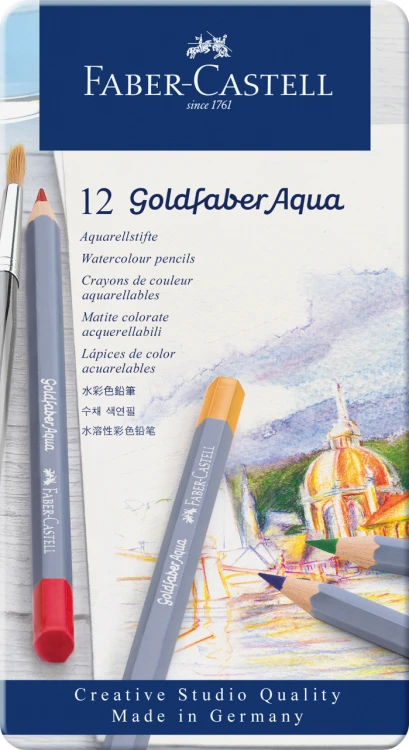 KREDKI AKWARELOWE GOLDFABER AQUA 12 KOL. OPAK. METALOWE FABER-CASTELL