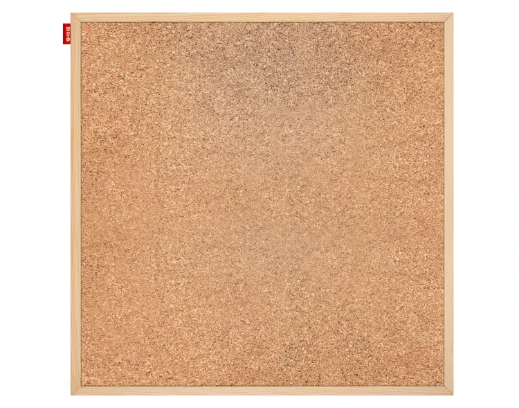 Tablica korkowa MEMOBE, rama drewniana, 100x100 cm