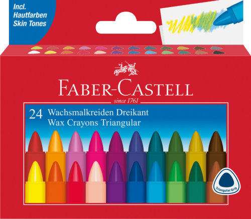 KREDKI ŚWIECOWE TRÓJKĄTNE 24 KOL. OPAK. KARTONOWE FABER-CASTELL