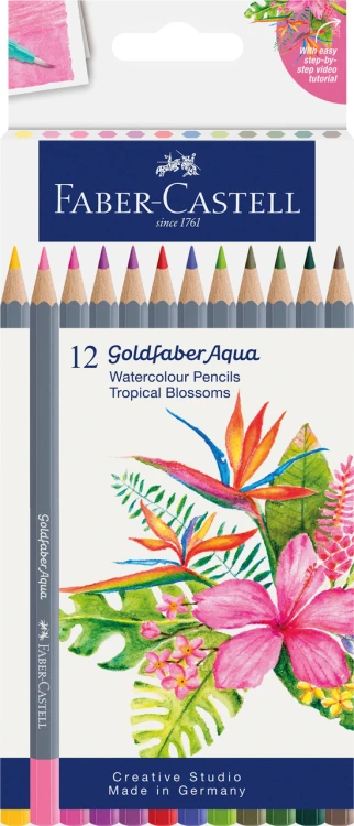 KREDKI AKWARELOWE GOLDFABER AQUA 12 KOL. OPAKOWANIE KARTONOWE FABER-CASTELL