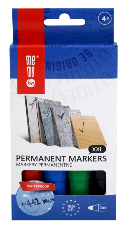 Marker permanentny M200 MemoBe końcówka okrągła 3 mm 4-kol. op. kartonowe