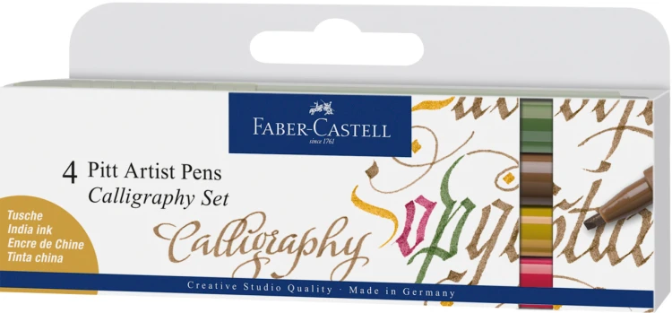 PITT ARTIST PEN ZESTAW DO KALIGRAFII ETUI 4 SZT. (KOL. 268, 174, 127, 178) FABER-CASTELL