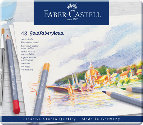 KREDKI AKWARELOWE GOLDFABER AQUA 48 KOL. OPAK. METALOWE FABER-CASTELL