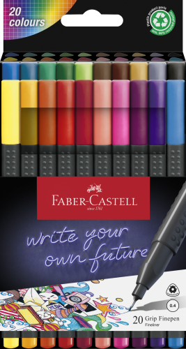 CIENKOPISY GRIP 20 KOL. W ETUI FABER-CASTELL