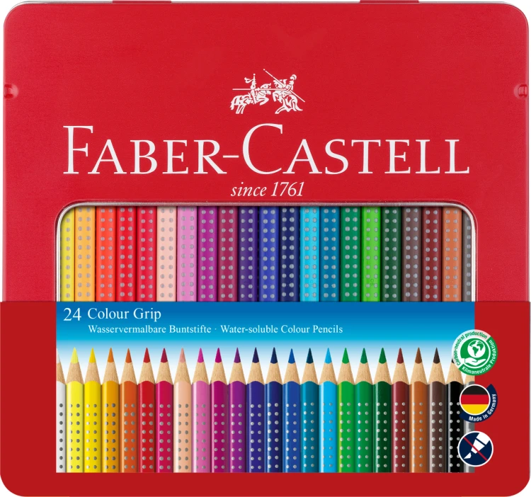 KREDKI GRIP 2001 24 KOL. OPAKOWANIE METALOWE FABER-CASTELL