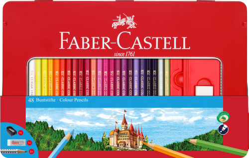 KREDKI ZAMEK 48 KOL. OPAK. METALOWE FABER-CASTELL