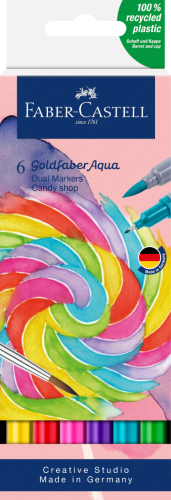 PISAK AKWARELOWY GOLDFABER AQUA DWUSTRONNY ZESTAW CANDY SHOP 6 SZT. FABER-CASTELL