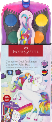 FARBY SZKOLNE CONNECTOR EDYCJA JENOROŻEC 12 KOL. + NAKLEJKI KASETKA FABER-CASTELL