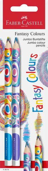 KREDKA WIELOKOLOROWA JUMBO FANTASY TRÓJKĄTNA 2 SZT. BLISTER FABER-CASTELL