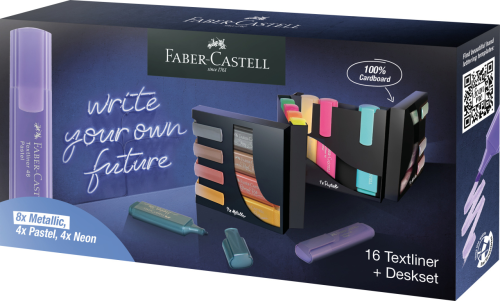 ZESTAW ZAKREŚLACZY 1546 16 KOL. KARTONOWY PREZENTER NA BIURKO FABER-CASTELL