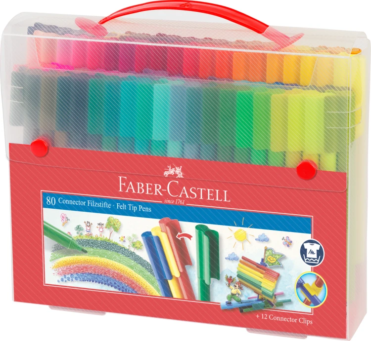 FLAMASTRY CONNECTOR 80 KOL. ZESTAW PREZENTOWY FABER-CASTELL
