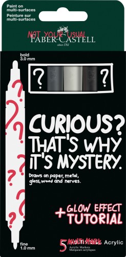 MARKER AKRYLOWY MULTIMARK 5 KOL. MYSTERY BOX GLOW FABER-CASTELL