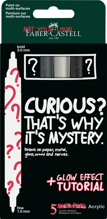 MARKER AKRYLOWY MULTIMARK 5 KOL. MYSTERY BOX GLOW FABER-CASTELL
