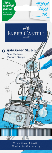 PISAK GOLDFABER SKETCH DWUSTRONNY ZESTAW PRODUCT DESIGN 6 KOL. FABER-CASTELL