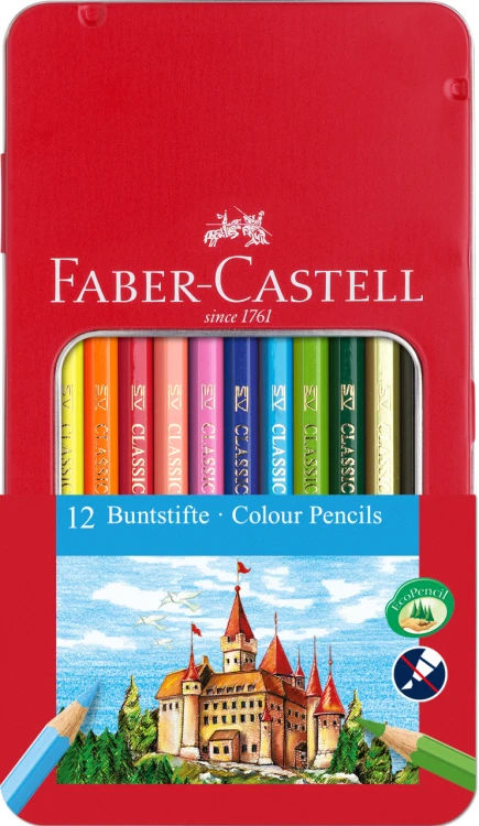 KREDKI ZAMEK 12 KOL. OPAK. METALOWE FABER-CASTELL
