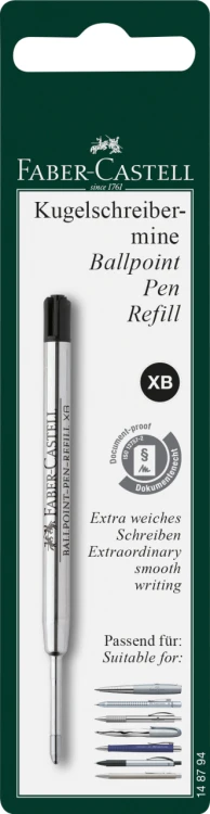 WKŁAD DO DŁUGOPISU NA BLISTRZE XB CZARNY FABER-CASTELL