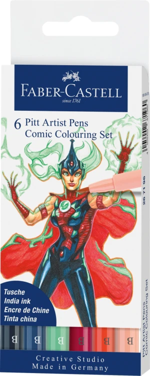 ZESTAW PIT ARTIST PEN DO RYSOWANIA KOMIKSÓW "THE FAMAZINGS- MOTHER" 6 SZT.  FABER-CASTELL