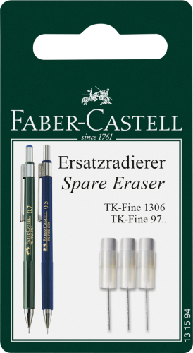 GUMKA ZAPASOWA DO OŁÓWKA  AUTOMATYCZNEGO 3 SZT. BLISTER FABER-CASTELL