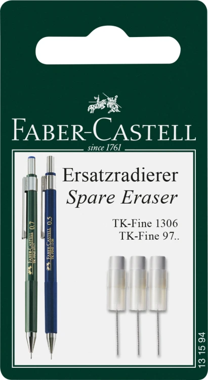 GUMKA ZAPASOWA DO OŁÓWKA  AUTOMATYCZNEGO 3 SZT. BLISTER FABER-CASTELL