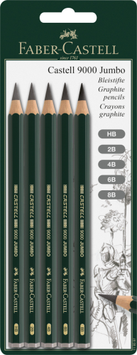 OŁÓWEK CASTELL 9000 JUMBO BLISTER 5 SZT. FABER-CASTELL