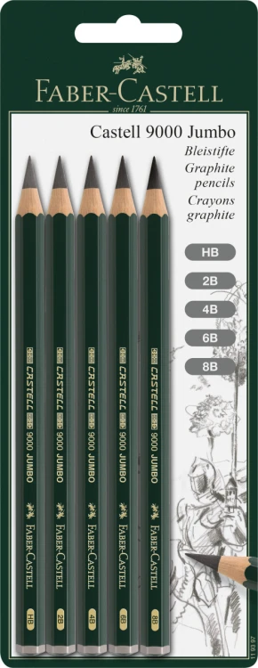 OŁÓWEK CASTELL 9000 JUMBO BLISTER 5 SZT. FABER-CASTELL