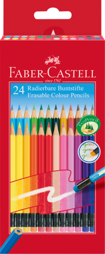 KREDKI OŁÓWKOWE WYMAZYWALNE Z GUMKĄ  24 SZT. OPAK. KARTONOWE FABER-CASTELL