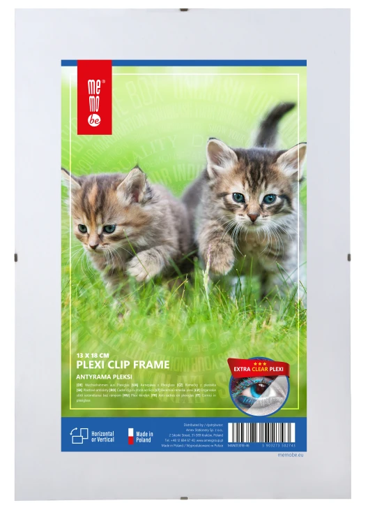 Antyrama szkło akrylowe MemoBe, PMMA transparentne o grub.3 mm, super mocna, anty UV, 13x18 cm