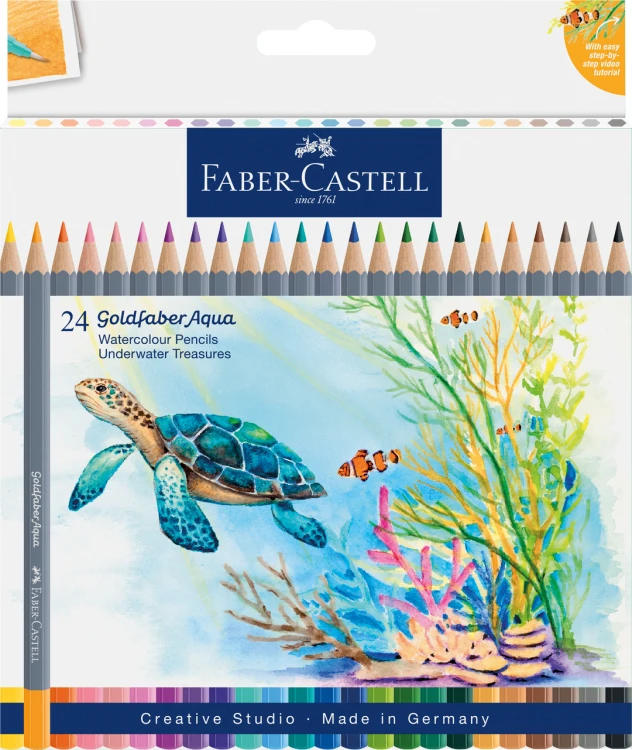 KREDKI AKWARELOWE GOLDFABER AQUA 24 KOL. OPAKOWANIE KARTONOWE FABER-CASTELL