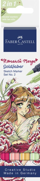 PISAK GOLDFABER SKETCH DWUSTRONNY ZESTAWMANGA NO.2 ROMANTIC 4 SZT. FABER-CASTELL