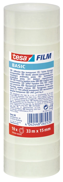 TAŚMA BIUROWA TESA BASIC 33M X15MM SŁUPEK 10 SZT.