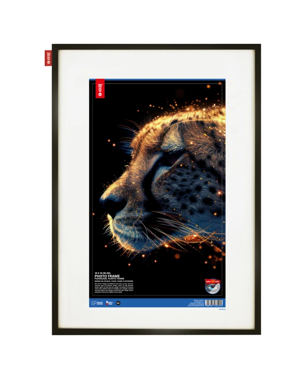 Ramka na zdjęcia MEMOBE, powierzchnia z pleksi, rama plastikowa czarna, 70x50 cm