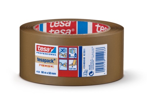TAŚMA PAKOWA PVC TESA DO CIĘŻKICH KARTONÓW 66M x 50MM BRĄZOWA