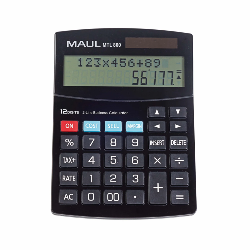 KALKULATOR BIURKOWY BUSINESS PRO MTL 800, 12-POZYCYJNY, DWULINIOWY, CZARNY MAUL