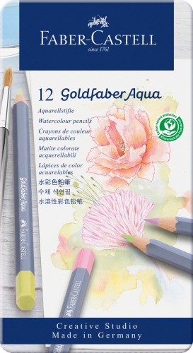 KREDKI AKWARELOWE GOLDFABER AQUA PASTEL 12 KOL. OPAK. METALOWE FABER-CASTELL