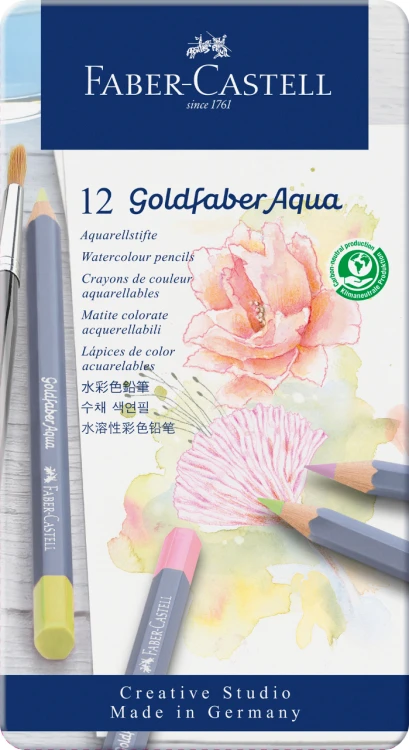 KREDKI AKWARELOWE GOLDFABER AQUA PASTEL 12 KOL. OPAK. METALOWE FABER-CASTELL