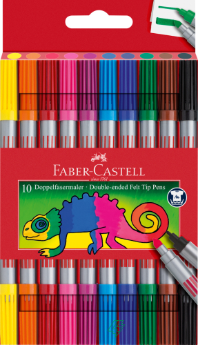 FLAMASTRY DWUSTRONNE ETUI 10 KOL. FABER-CASTELL