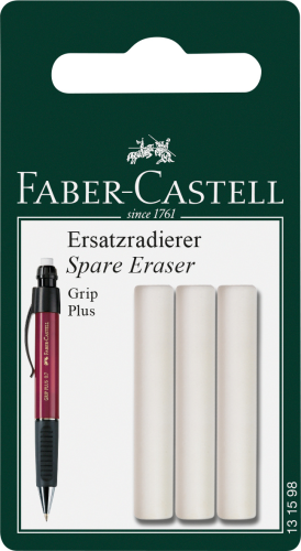 GUMKA ZAPASOWA DO OŁÓWKA  GRIP PLUS 3 SZT. BLISTER FABER-CASTELL