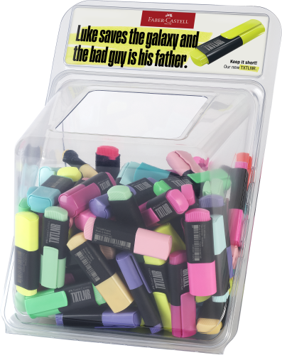 DISPLAY ZAKREŚLACZ MINI TXTLNR KOL. NEONOWE I PASTELOWE 100 SZT. FABER-CASTELL