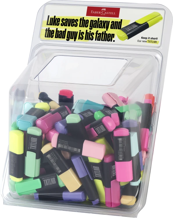 DISPLAY ZAKREŚLACZ MINI TXTLNR KOL. NEONOWE I PASTELOWE 100 SZT. FABER-CASTELL