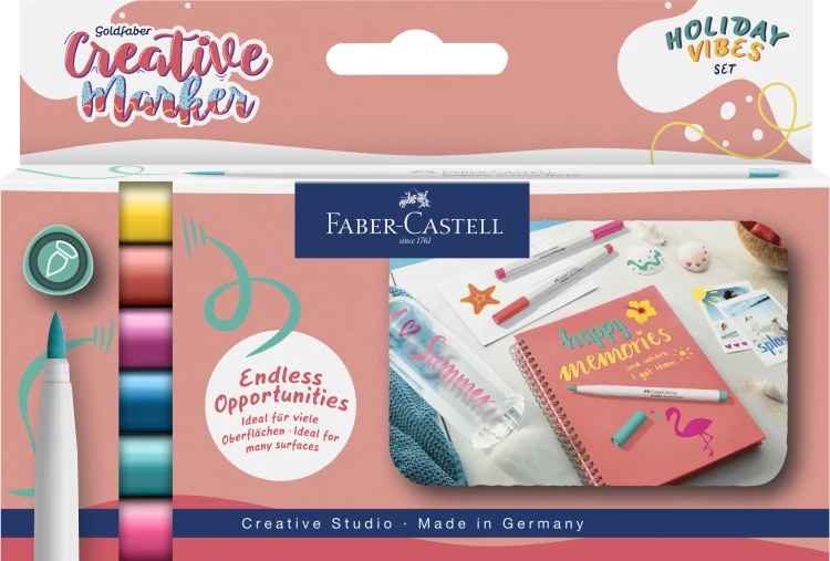 PISAK KREATYWNY GOLDFABER B ZESTAW 6 KOL HOLIDAY VIBES FABER-CASTELL
