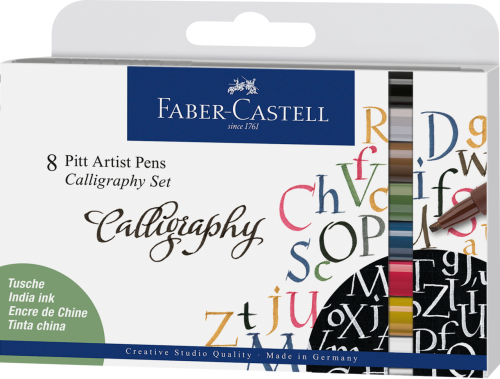 PITT ARTIST PEN ZESTAW DO KALIGRAFII ETUI 8 SZT. FABER-CASTELL