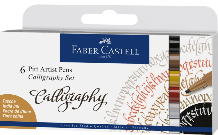 PITT ARTIST PEN ZESTAW DO KALIGRAFII ETUI 6 SZT. FABER-CASTELL