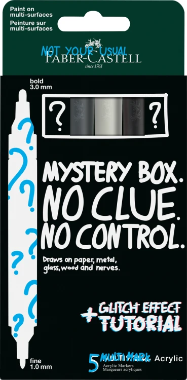 MARKER AKRYLOWY MULTIMARK 5 KOL. MYSTERY BOX GLITCH FABER-CASTELL