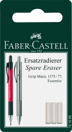 GUMKA ZAPASOWA DO OŁÓWKÓW AUT. GRIP MATIC BLISTER 3 SZT. FABER-CASTELL