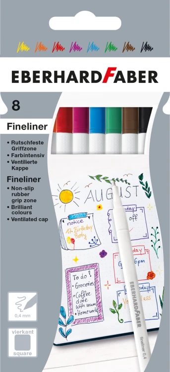 CIENKOPISY 8 SZT. OPAKOWANIE KARTONOWE EBERHARD FABER_x000D_
