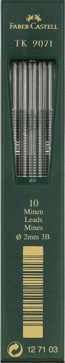 WKŁAD GRAFITOWY 9071 3B 2MM TB/10 FABER-CASTELL