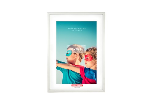 RAMKA NA ZDJĘCIA 1000x700mm W RAMIE ALUMINIOWEJ SREBRNEJ MEMOBOARDS